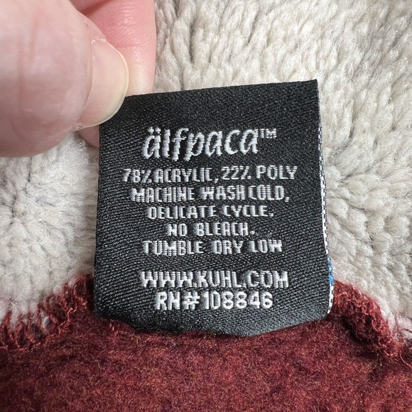KUHL Hoodie Sherpa Jacket Full Zip Alfpaca Fleece Maroon Women’s Sz Small - Picture 7 of 9